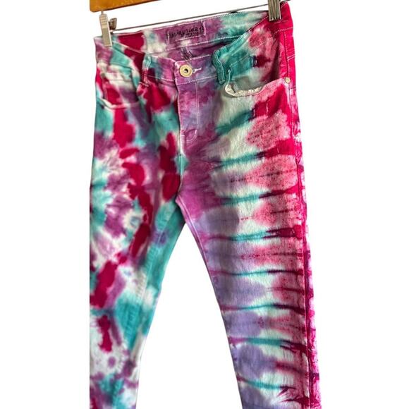 Monkey Ride Jeans Kids Upcycled Tie-Dye Pants Size: 13 - Picture 3 of 8